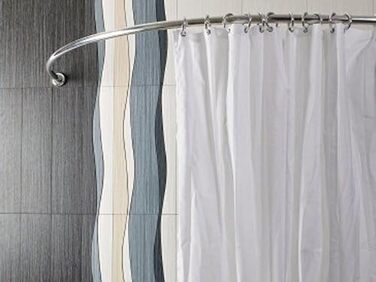 Алюмінієва овальна штанга для душової завіси 90x90 см, хромована кутова стійка для ванної кімнати