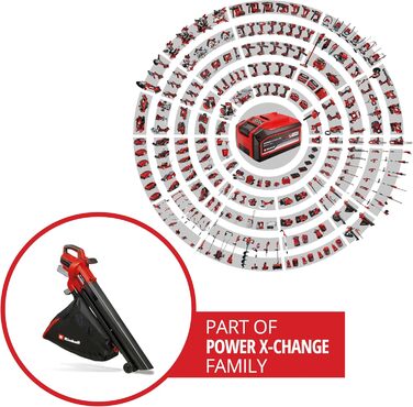 Акумуляторний повітродув та пилосос Einhell VENTURRO 18/210 Power X-Change (18 В, 500 м³/год, мішок 45 л, 210 км/год) без акумулятора та зарядного пристрою