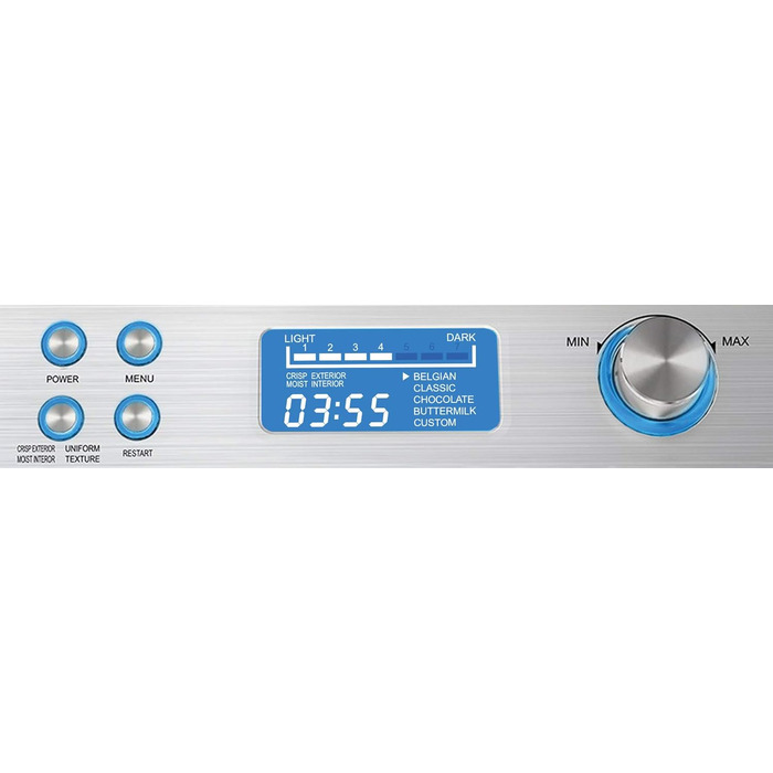 Вафельниця GASTROBACK 42424 Advanced Control з керуванням LCD-дисплеєм, 5 програм, 7 рівнів підсмажування, нержавіюча сталь, 1600 Вт, срібна (Single)