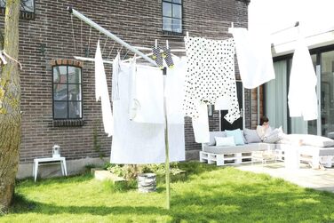 Ротаційна сушарка для білизни Brabantia Topspinner 50м, срібляста, з металевим анкером для кріплення в ґрунт