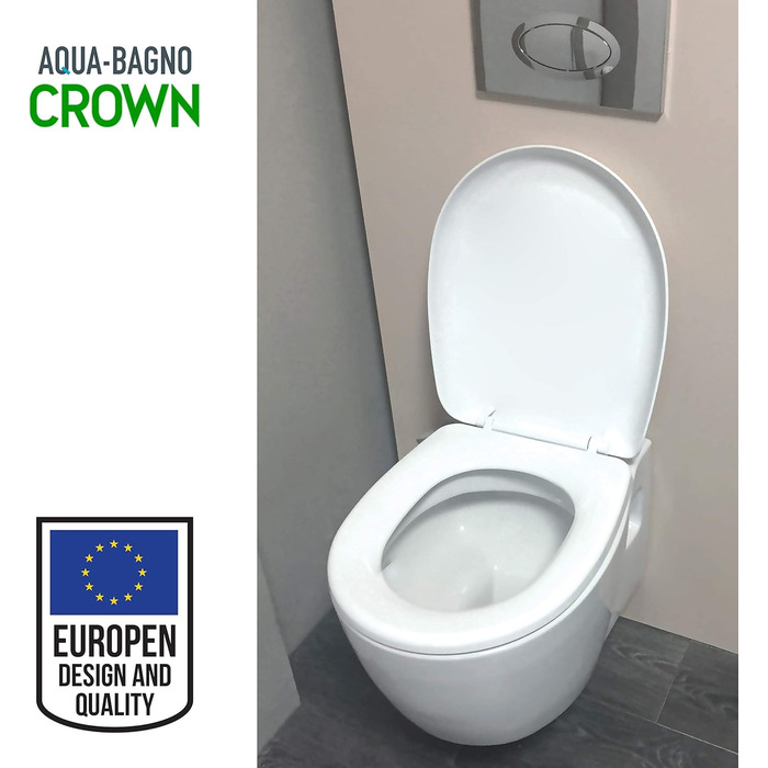 Універсальний туалетний сидіння Aqua Bagno з мікроліфтом, знімний WC-сидіння O-подібної форми, білий, накладна кришка
