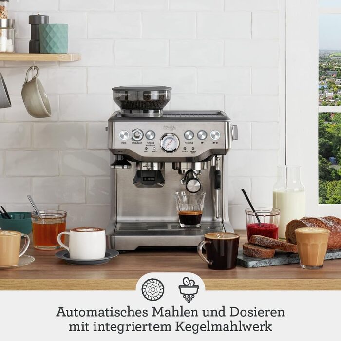 Кавомашина Sage The Barista Express з вбудованим млином та капучинатором – чорний трюфель