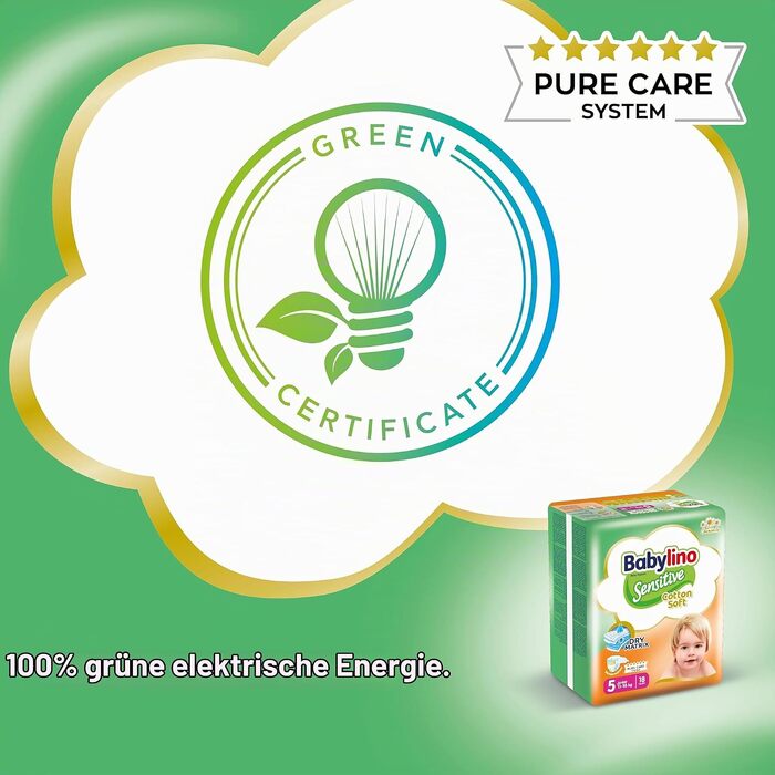 Дитячі підгузки Babylino Sensitive розмір 5 Junior (11-16 кг), 132 шт