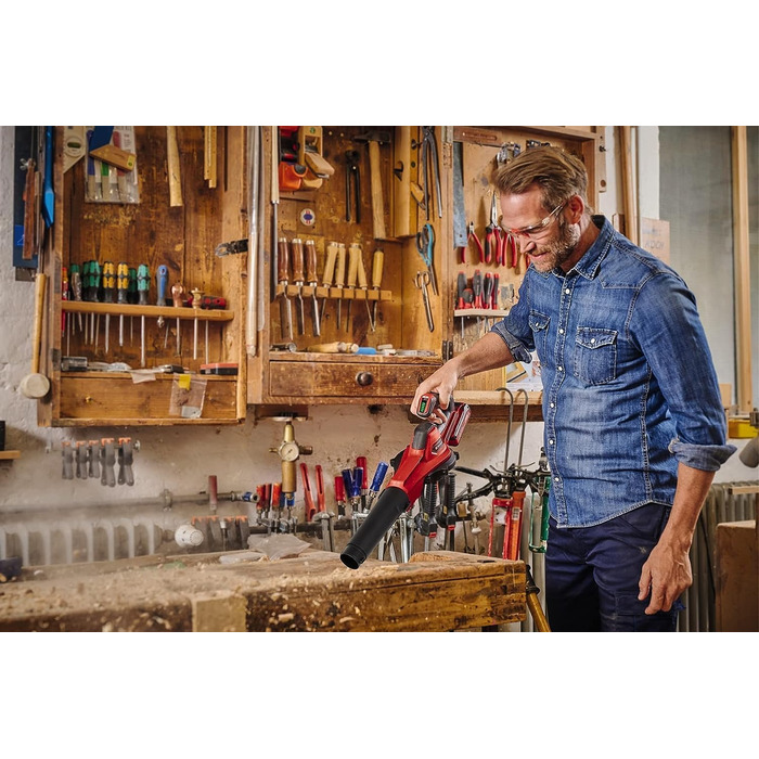 Einhell GE-UB 18/250 Li E-Solo Акумуляторний повітродув Power X-Change (18 В, 250 км/год, 3-частинна труба, регулювання швидкості, без акумулятора)