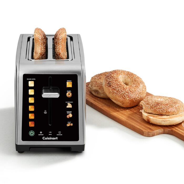 Тостер Cuisinart SimpliTouch XL з сенсорним екраном - 2 слоти, великі прорізи, підрум'янювання хліба, бубликів, чіабати та мафінів