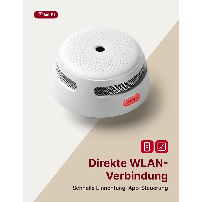 Датчик диму X-Sense Wi-Fi, EN14604, з батареєю, сповіщення в додатку, 1 шт.