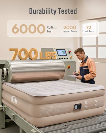 Надувний матрац Airefina Luftbett 1-місний з вбудованим насосом, 99x190x46 см, до 295 кг - для дому та подорожей