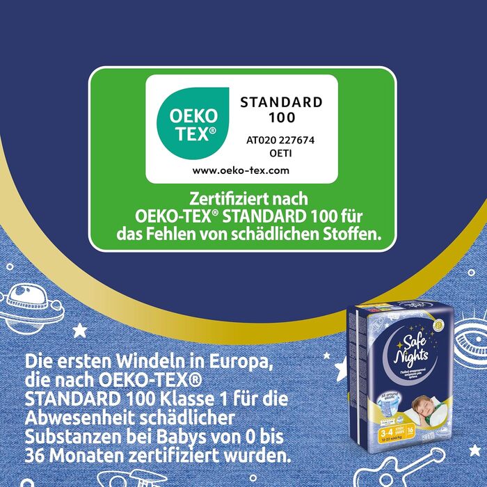 Нічні трусики Babylino Safe Nights для хлопчиків 8-13 років (30-48 кг), підгузки на ніч, 84 шт.
