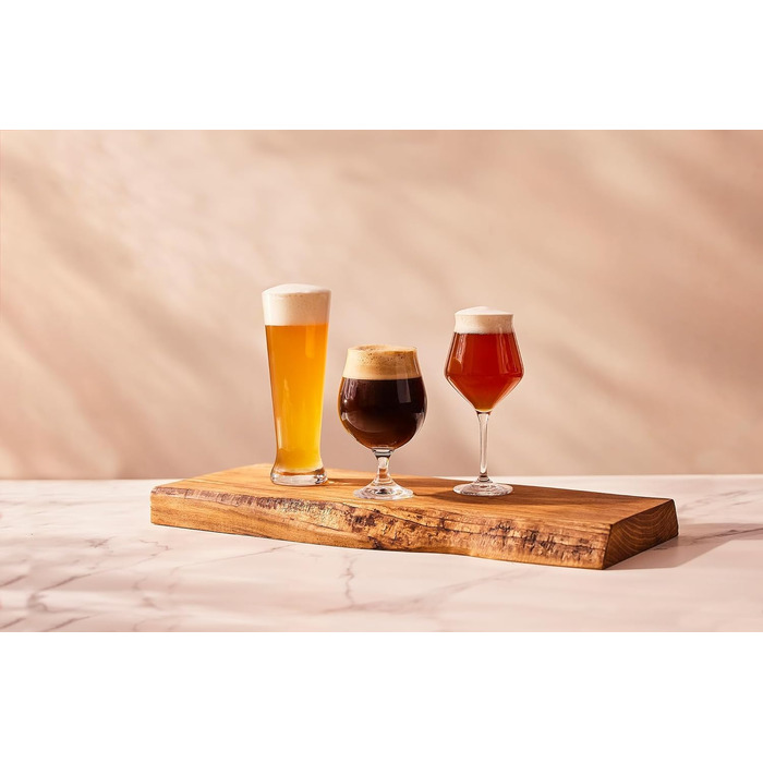 Склянки для пива Krosno Biergläser 500 мл, набір 6 шт. Універсальні, елегантний дизайн 