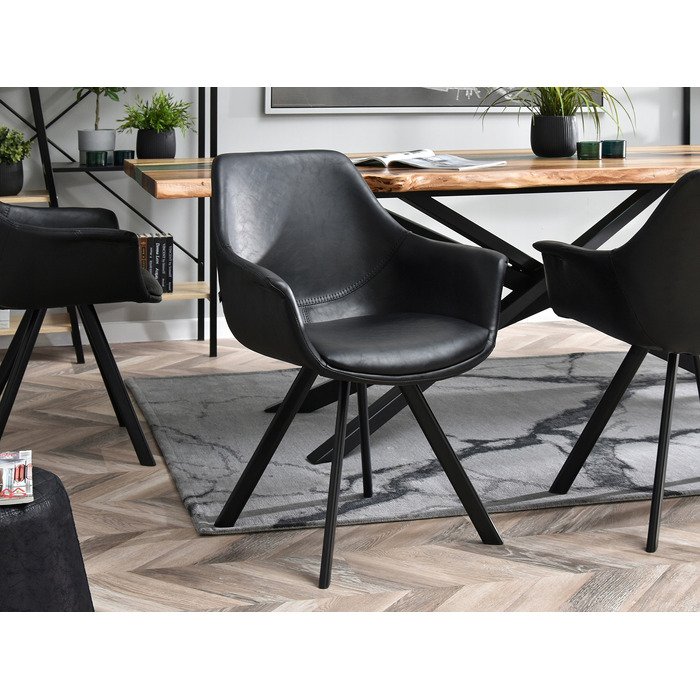 Стілець Mebel-Partner, штучна шкіра, чорний, 1 шт.