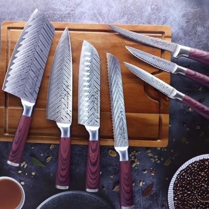 Набір кухонних ножів Chefhoablorn 15-TLG: професійний набір з нержавіючої сталі, 20 предметів. Ідеальний подарунок на новосілля або весілля.