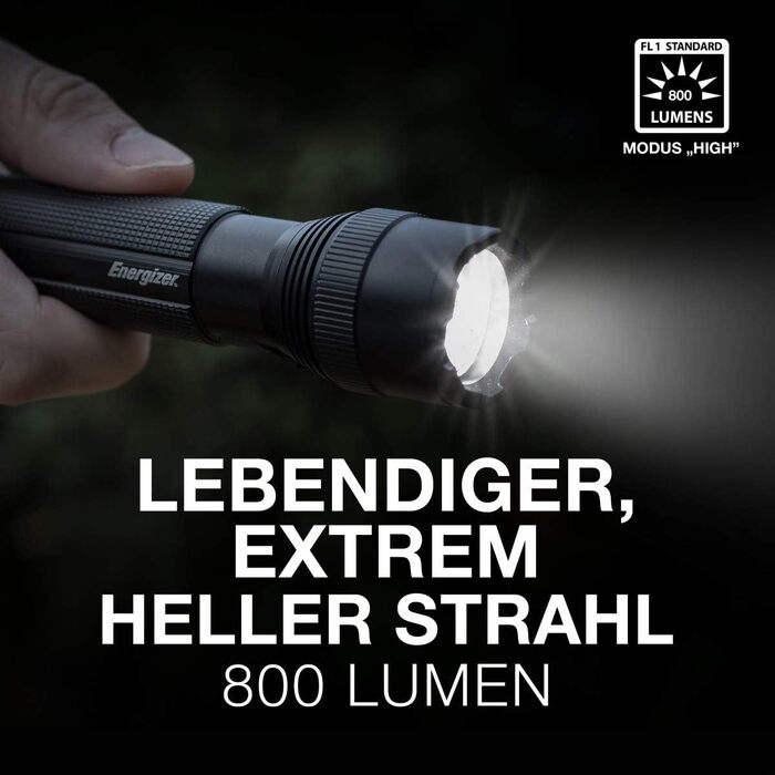 Ліхтарик Energizer LED, надяскравий, для кемпінгу та відпочинку, акумуляторний, чорний