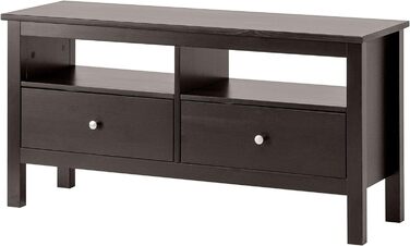 Тумба під телевізор Hagge Home 110x40 см, масив дерева, біла/чорна, для вітальні