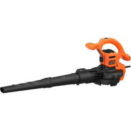 Black+Decker BEBLV260: Електричний листозбірник/садовий повітродув 3-в-1 з подрібнювачем, 2600 Вт, 315 км/год, 40л, для тераси, доріжок, під'їзної дороги