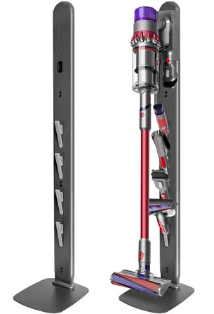Підставка для пилососа Dyson Gen5 V16 V15 V12 V11 V10 V8 V7 V6 — металевий тримач без свердління, 4 гачки для аксесуарів, темно-сірий