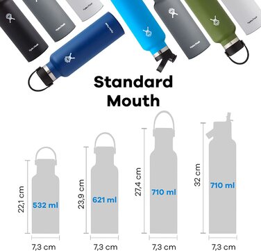 Термобутилка Hydro Flask 709 мл індиго – вакуумна сталева пляшка для води, спортивна, герметична, з кришкою Flex Cap, підходить для посудомийної машини, стандартна шийка