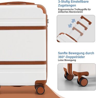 Жорсткий валізу COOLIFE 55x35x20 см для ручної поклажі Ryanair, із TSA-замком і 4 подвійними колесами, синій/коричневий