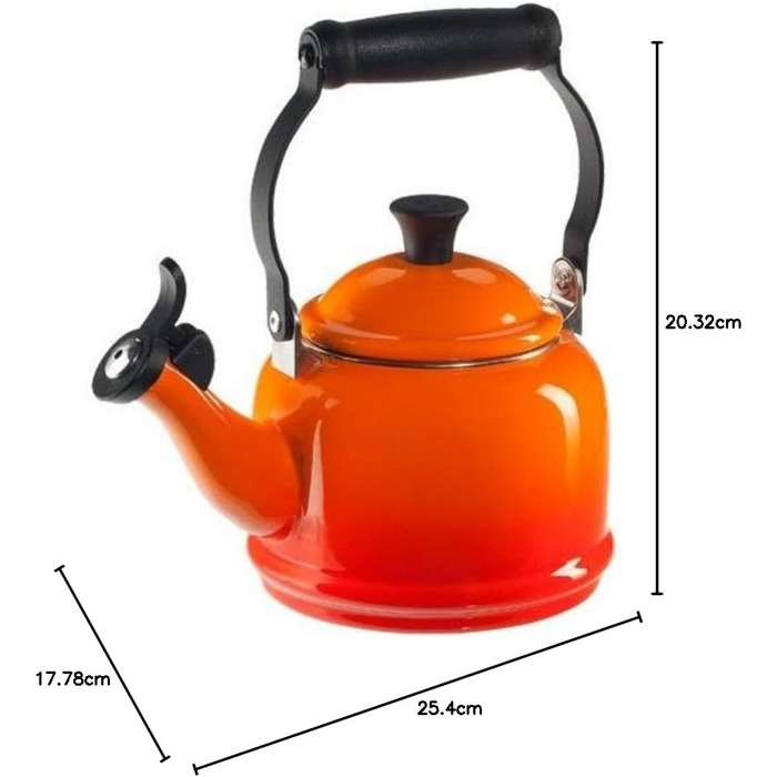 Емальований чайник Le Creuset Demi з вугільної сталі, 1.1 л, колір Oven Red (червоний)