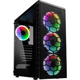 Корпус для ПК KOLINK Observatory Lite Mesh ATX з RGB підсвіткою, геймерський Midi Tower з загартованим склом і вентиляторами