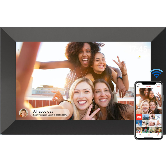Цифрова фоторамка YUUTY WLAN 10.1 дюймів, 32ГБ, HD IPS LCD сенсорний екран 1280x800, автоматичний поворот, підтримка віддаленого передачі фото