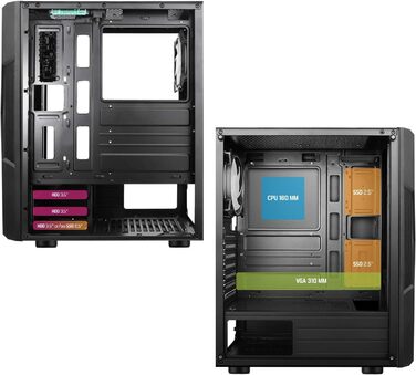 Корпус для ПК SPIRIT OF GAMER Clone III ARGB ATX/mATX/ITX, 4x120мм вентилятори, скляна бічна панель, металева сітка, сталь