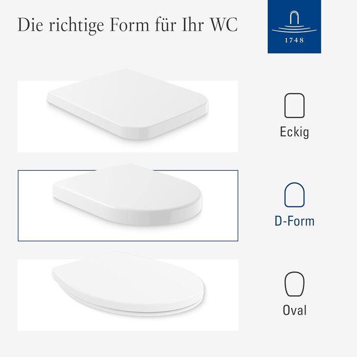 Сидіння для унітазу Villeroy & Boch Hommage з мікроліфтом, Duroplast, D-подібне, білий глянцевий (Alpin)