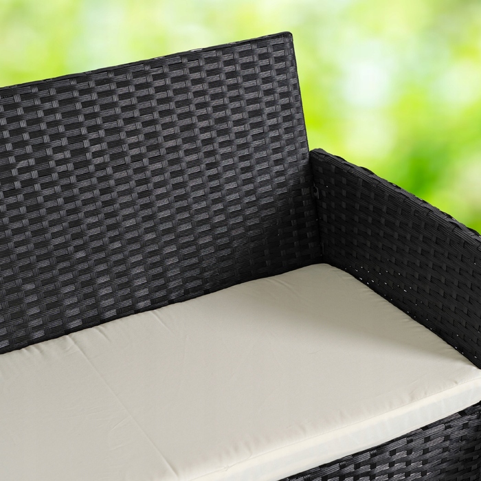 Комплект садових меблів MEBEL ELITE з пластику, чорний, 4 предмети