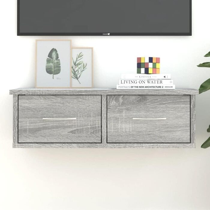 Підвісна тумба для телевізора vidaXL, 60x26x18,5 см, деревостружкова плита, стиль старого дерева, настінна шафа для TV, шухляда для вітальні
