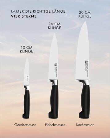 Набір ножів ZWILLING Vier Sterne (4 зірки), 3 предмети, нержавіюча сталь, Made in Germany