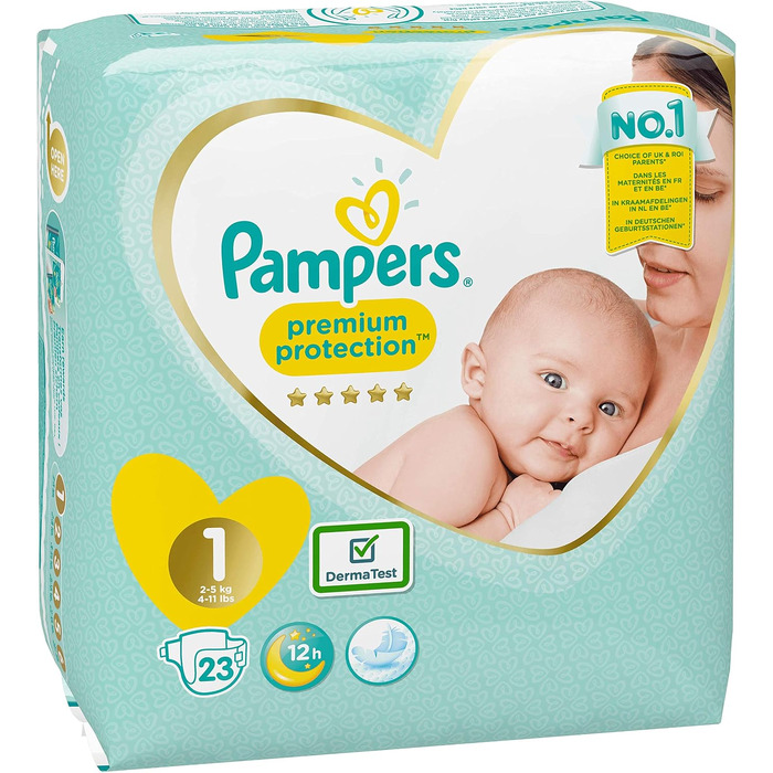 Підгузки Pampers розмір 1 (2-5 кг), 100 шт (2 упаковки по 50 шт), місячний запас