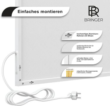 Інфрачервоний обігрівач-картина BR Bringer з Wi-Fi термостатом, 800 Вт, 60x100 см, мармурова текстура, рожевий, з рамкою, UV-друк