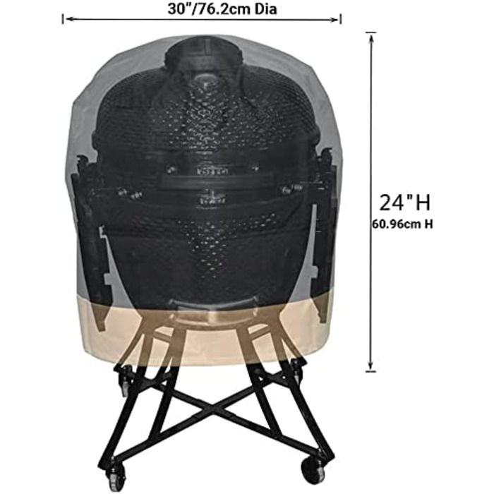 Чохол для гриля Onlyfire Kamado, водонепроникний, 76x61 см, сумісний з Big Green Egg, Kamado Joe Classic, Grill Dome, Pit Boss K22, Louisiana K22