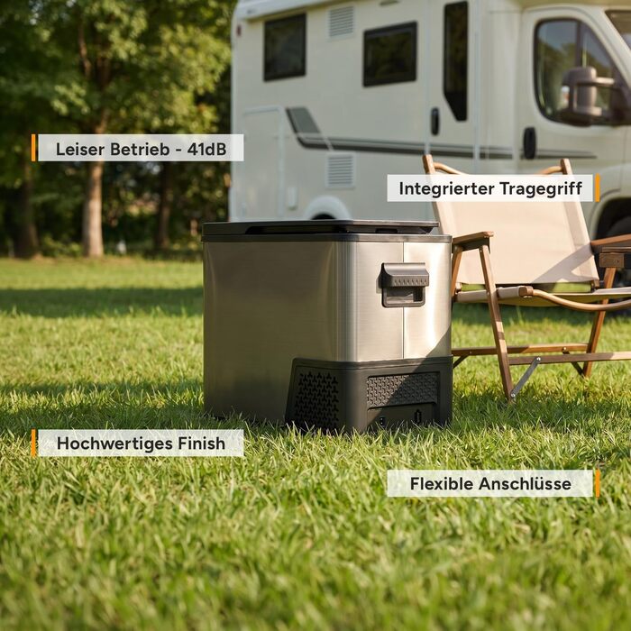 Автомобільний компресорний холодильник First Austria 38L Dark Steel (-20°C) для авто, кемпінгу та подорожей