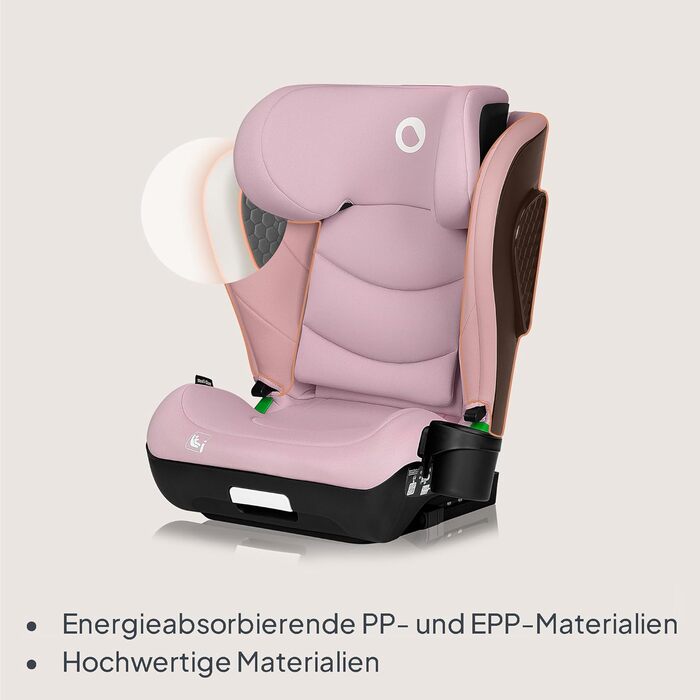 Автокрісло Lionelo NEAL I-Size, група 2/3, 100-150 см, 3-12 років, ISOFIX, регульована підголовник, бічні захисти, підлокітники, стандарт R129