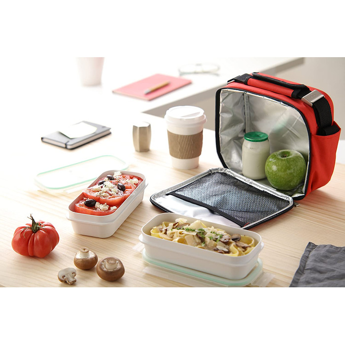 Термосумка Tatay Urban Food Premium 4,7 л з 2 контейнерами 0,75 л, BPA Free, червона, жорсткий корпус