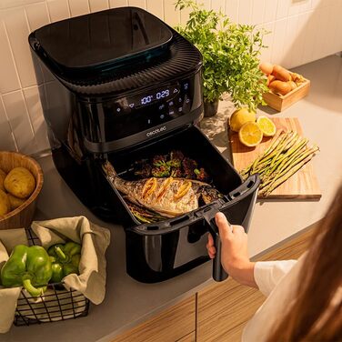 Аерофритюрниця без олії Cecotec Cecofry Mist 7000, 7 л, 1700 Вт, 4-в-1: фритюрниця, пароварка, ферментер, сушарка, 1,4 л резервуар для води, 8 програм, 40-200°C
