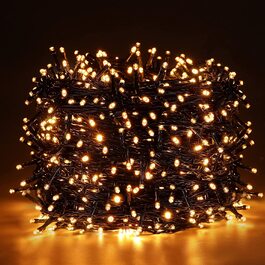 Гірлянда ELKTRY 1000 LED 25 м, теплий білий, водонепроникна, для вулиці та дому, новорічна, з адаптером, 8 режимів, для ялинки, кімнати, саду, балкона