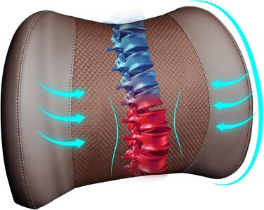 Подушка для підтримки попереку, Memory Foam, для спини, автомобіля, офісу, інвалідного візка (Коричнева)