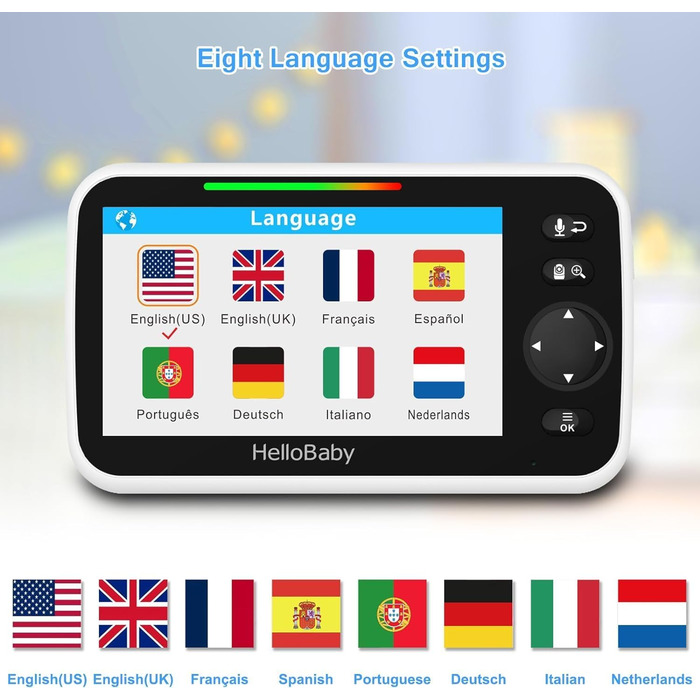 Відеоняня HelloBaby HB6250 з камерою та аудіо, 5