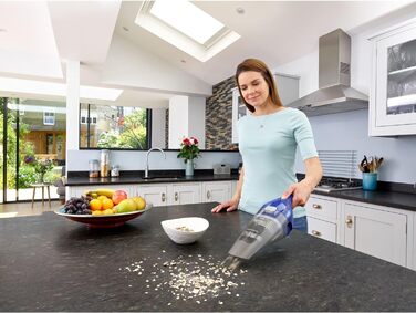Пилосос ручний BLACK+DECKER Dustbuster NVC115WA, акумуляторний, 3.6V, без мішка, кобальтово-синій, широка насадка, знімний контейнер, насадка для щілин і меблів, зарядна станція