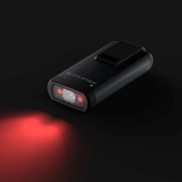 Ліхтарик-брелок Ledlenser K6R, 400 люмен, акумуляторний, USB-A, з червоним світлом, сірий