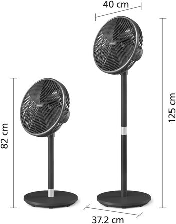 Вентилятор підлоговий Philips Series 5000 CX5535/11 з пультом, таймером, 3 швидкостями, 40 Вт, чорний