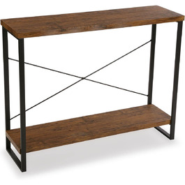 Консольний стіл Versa Taline для передпокою, сучасний, 80x30x100 см, чорний, дерево та метал