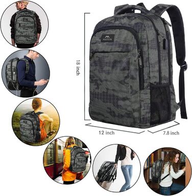 Рюкзак для ноутбука 15,6'' MATEIN, бежевий, з USB-портом, для жінок і чоловіків, діловий та шкільний, з відділенням для ноутбука
