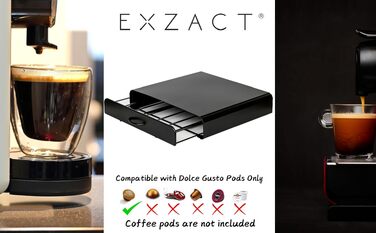 Органайзер для кавових капсул Exzact для Dolce Gusto, підставка під кавомашину 2-в-1, ємність 40 капсул, матова поверхня