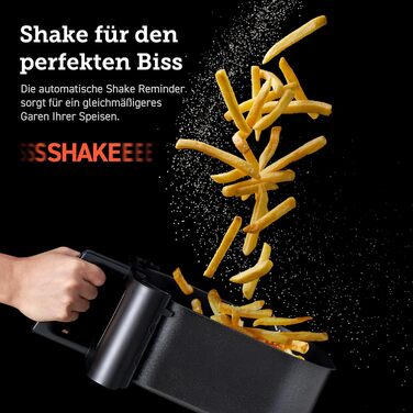 Фритюрниця повітряна COSORI Clear Blaze XXL 6,2 л, 12-в-1, з оглядовим вікном, Shake-Reminder, 80 рецептів, енергозберігаюча, чорна