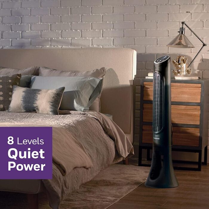 Вентилятор Honeywell QuietSet Tower HYF290, 8 швидкостей, 80° осциляція, таймер, дистанційне керування, димування