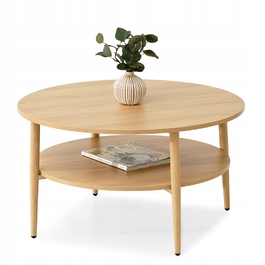 Круглий кавовий столик Mebel-Partner, 80 x 80 x 45 см, колір дуб