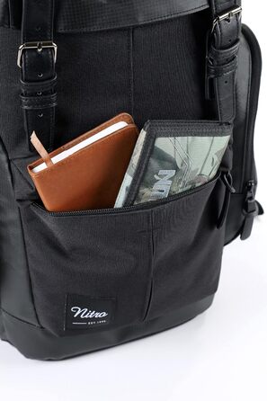 Рюкзак Nitro Daypacker 32 л чорний, ретро, з м'яким відділенням для ноутбука, міський, для школи і туризму