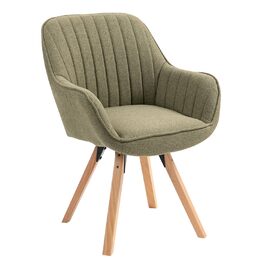 Крісло для їдальні Cosy - обертове, з підлокітниками, зелене, на дерев'яних ніжках